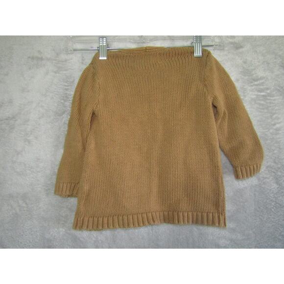 Old Navy Toddler Girls 2T Tan Open Front Knit Cardigan Sweater Pockets Cotton - Picture 4 of 5